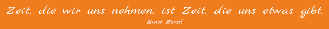 Zeit, die wir uns nehmen, ist Zeit die uns etwas gibt - Ernst Ferstl
